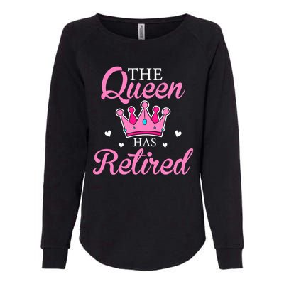 Funny Retirement Floral The Queen Has Retired Womens California Wash Sweatshirt