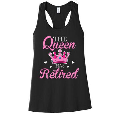 Funny Retirement Floral The Queen Has Retired Women's Racerback Tank