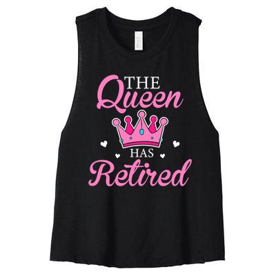 Funny Retirement Floral The Queen Has Retired Women's Racerback Cropped Tank