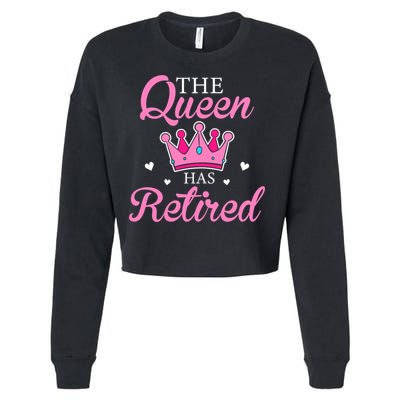 Funny Retirement Floral The Queen Has Retired Cropped Pullover Crew