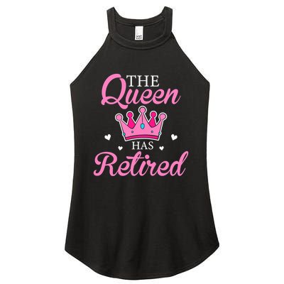 Funny Retirement Floral The Queen Has Retired Women’s Perfect Tri Rocker Tank