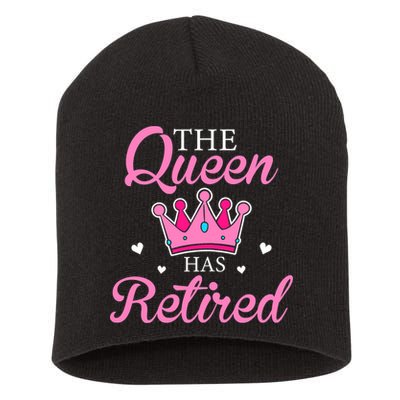 Funny Retirement Floral The Queen Has Retired Short Acrylic Beanie