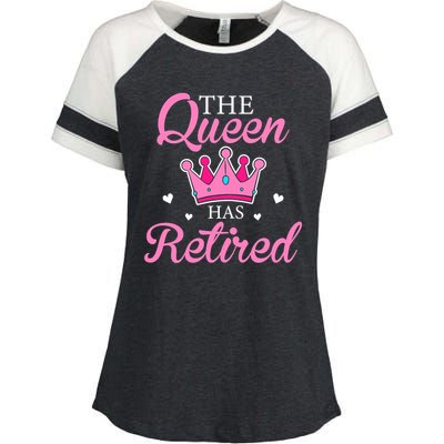 Funny Retirement Floral The Queen Has Retired Enza Ladies Jersey Colorblock Tee