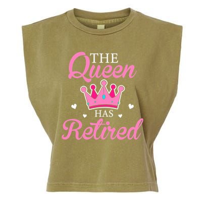 Funny Retirement Floral The Queen Has Retired Garment-Dyed Women's Muscle Tee