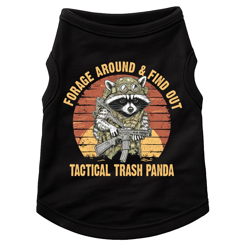 Funny Raccoon Forage Around & Find Out Tactical Trash Panda Doggie Tank