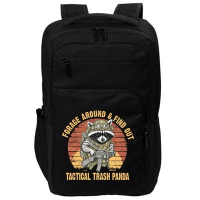 Funny Raccoon Forage Around & Find Out Tactical Trash Panda Impact Tech Backpack