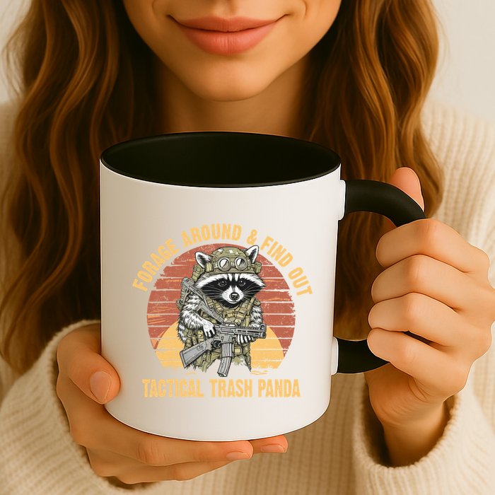 Funny Raccoon Forage Around & Find Out Tactical Trash Panda Mug