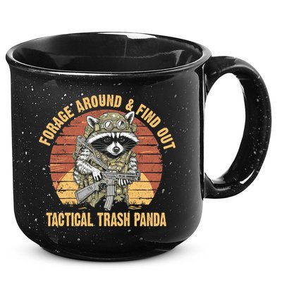 Funny Raccoon Forage Around & Find Out Tactical Trash Panda 15oz Campfire Ceramic Mug
