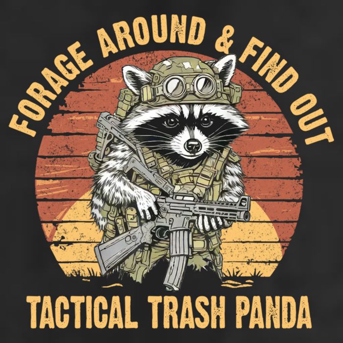 Funny Raccoon Forage Around & Find Out Tactical Trash Panda 15oz Campfire Ceramic Mug
