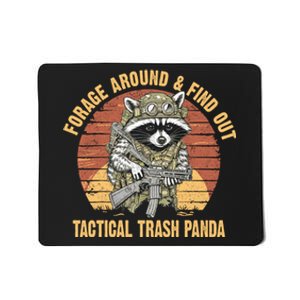 Funny Raccoon Forage Around & Find Out Tactical Trash Panda Mousepad