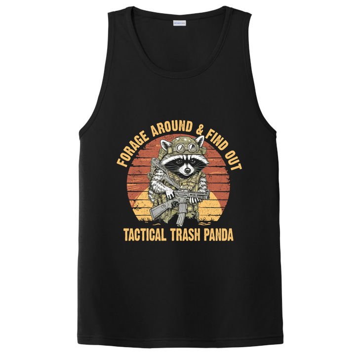 Funny Raccoon Forage Around & Find Out Tactical Trash Panda PosiCharge Competitor Tank