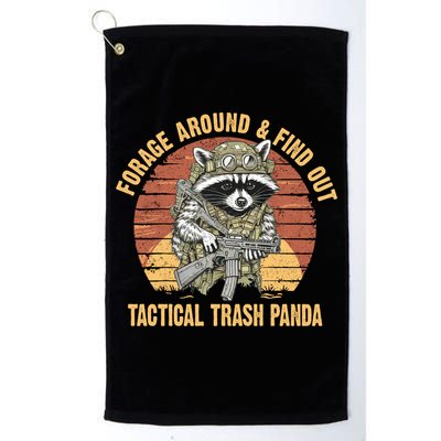 Funny Raccoon Forage Around & Find Out Tactical Trash Panda Golf Towel