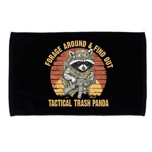 Funny Raccoon Forage Around & Find Out Tactical Trash Panda Microfiber Hand Towel