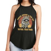 Funny Raccoon Forage Around & Find Out Tactical Trash Panda Women's Perfect Tri Rocker Tank