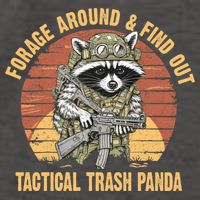 Funny Raccoon Forage Around & Find Out Tactical Trash Panda Vector Backpack