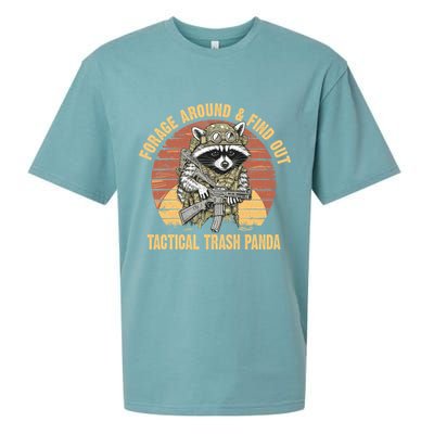 Funny Raccoon Forage Around & Find Out Tactical Trash Panda Sueded Cloud Jersey T-Shirt