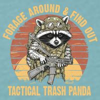 Funny Raccoon Forage Around & Find Out Tactical Trash Panda Sueded Cloud Jersey T-Shirt