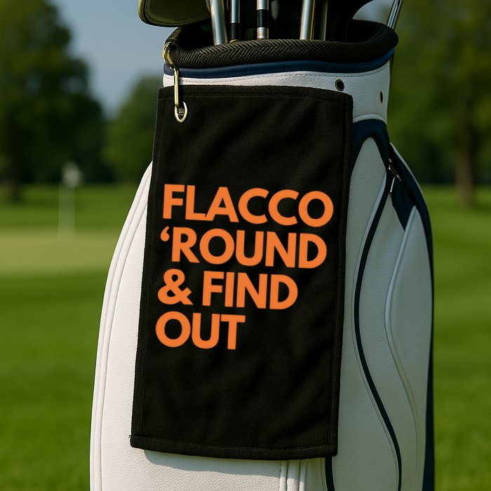 Flacco Round & Find Out Golf Towel