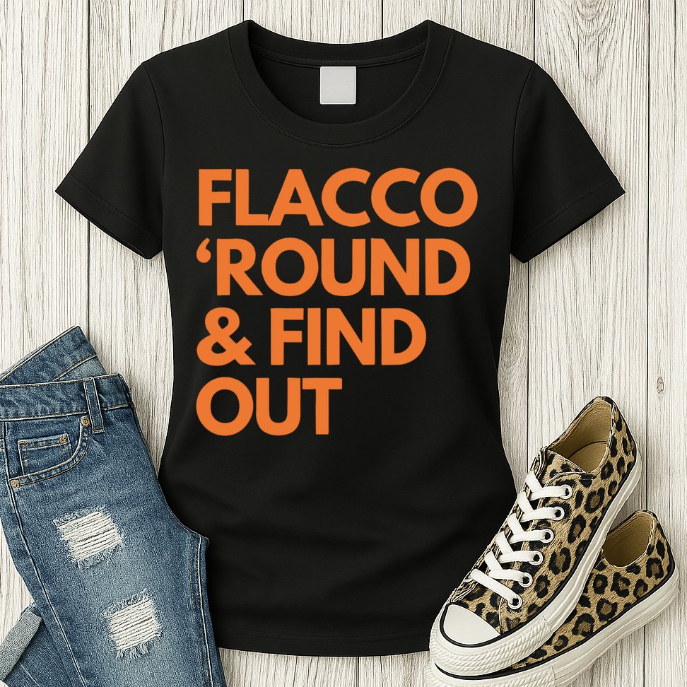 Flacco Round & Find Out Womens T-Shirt