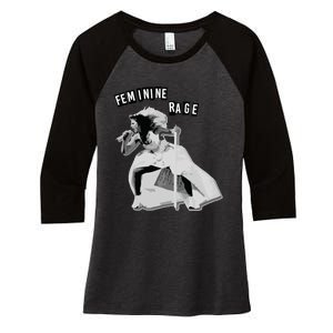 Feminine Rage Women's Tri-Blend 3/4-Sleeve Raglan Shirt