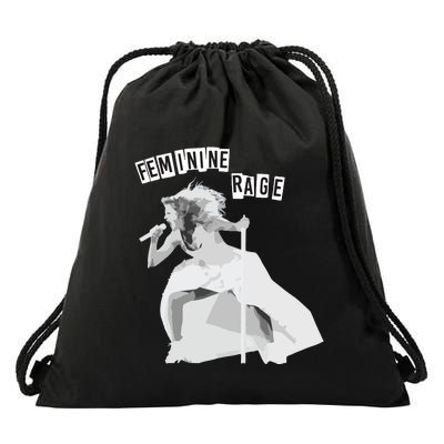 Feminine Rage Drawstring Bag