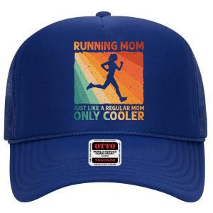 Funny Running For Wo Mom Marathoner Runner Coach Racing  High Crown Mesh Back Trucker Hat