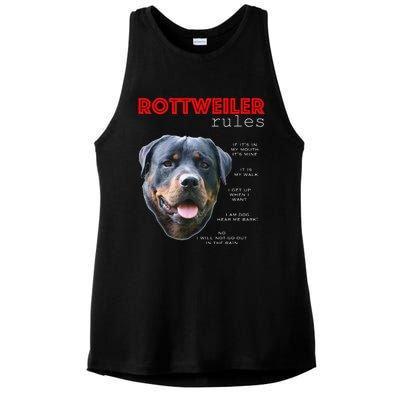 Funny rules for the owner of a Rottweiler Ladies PosiCharge Tri-Blend Wicking Tank