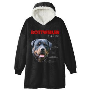 Funny rules for the owner of a Rottweiler Hooded Wearable Blanket