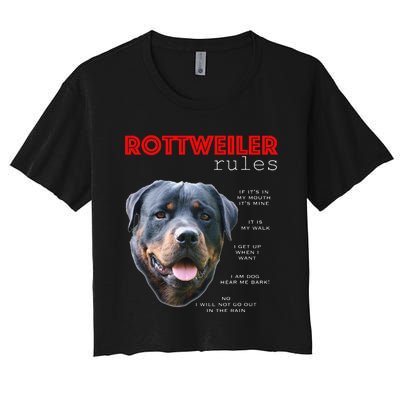 Funny rules for the owner of a Rottweiler Women's Crop Top Tee