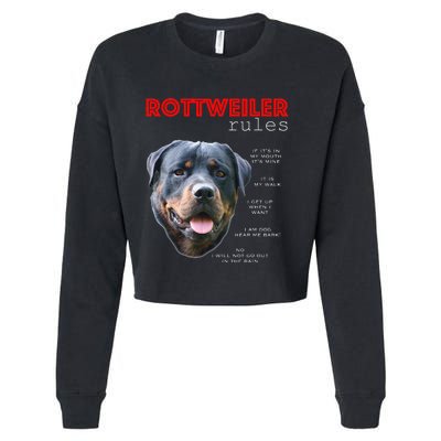 Funny rules for the owner of a Rottweiler Cropped Pullover Crew