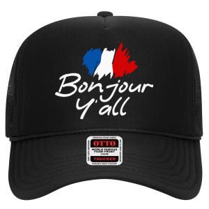 France Roots French Lover Bonjour YAll High Crown Mesh Back Trucker Hat