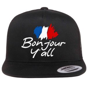 France Roots French Lover Bonjour YAll Flat Bill Trucker Hat