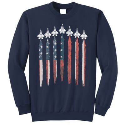 F22 Raptor Fighter Jet Usa Flag Airplane F22 4th Of July Sweatshirt