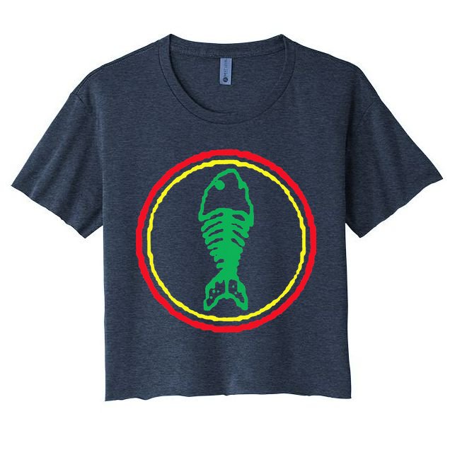 Fishbone Retro Fishing Lover Crop Top