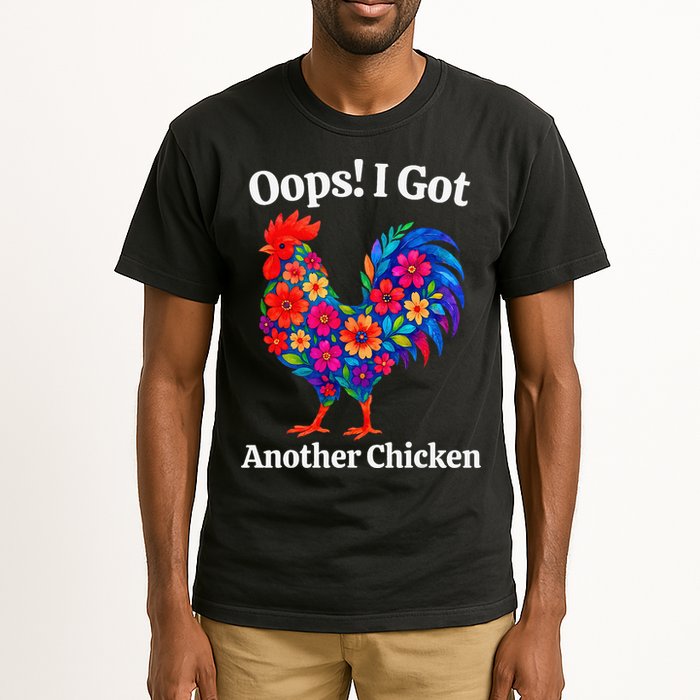 Floral Rooster Farm Animal Funny Oops I Got Another Chicken Tall T-Shirt