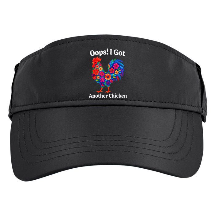 Floral Rooster Farm Animal Funny Oops I Got Another Chicken Adult Drive Performance Visor