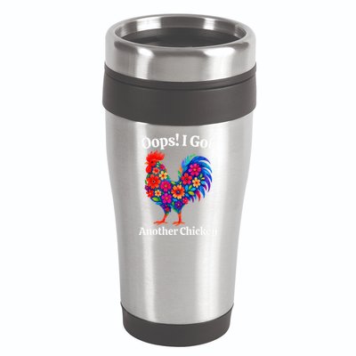 Floral Rooster Farm Animal Funny Oops I Got Another Chicken 16oz Travel Tumbler