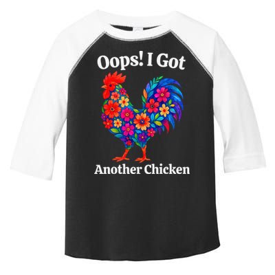 Floral Rooster Farm Animal Funny Oops I Got Another Chicken Toddler Fine Jersey T-Shirt