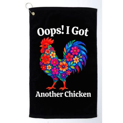 Floral Rooster Farm Animal Funny Oops I Got Another Chicken Golf Towel