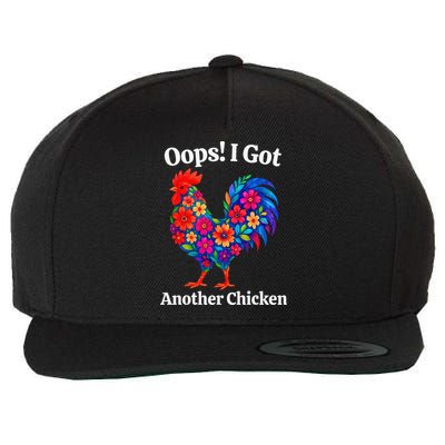Floral Rooster Farm Animal Funny Oops I Got Another Chicken Wool Snapback Cap