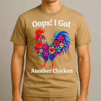 Floral Rooster Farm Animal Funny Oops I Got Another Chicken T-Shirt