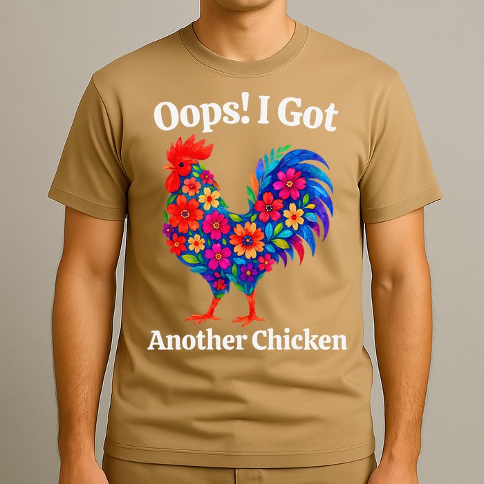 Floral Rooster Farm Animal Funny Oops I Got Another Chicken T-Shirt