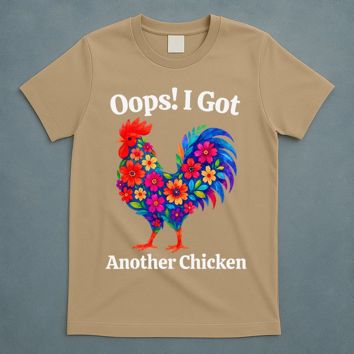 Floral Rooster Farm Animal Funny Oops I Got Another Chicken T-Shirt