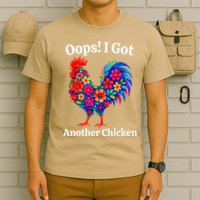Floral Rooster Farm Animal Funny Oops I Got Another Chicken T-Shirt