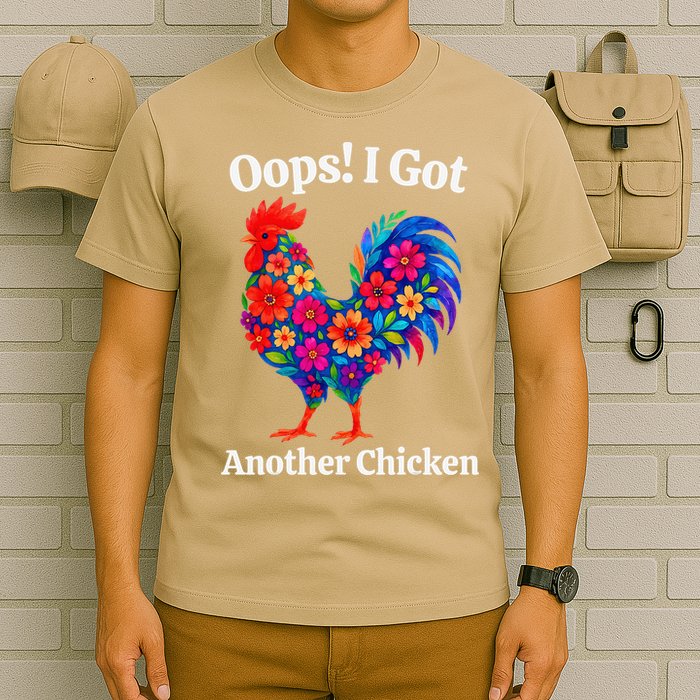 Floral Rooster Farm Animal Funny Oops I Got Another Chicken T-Shirt