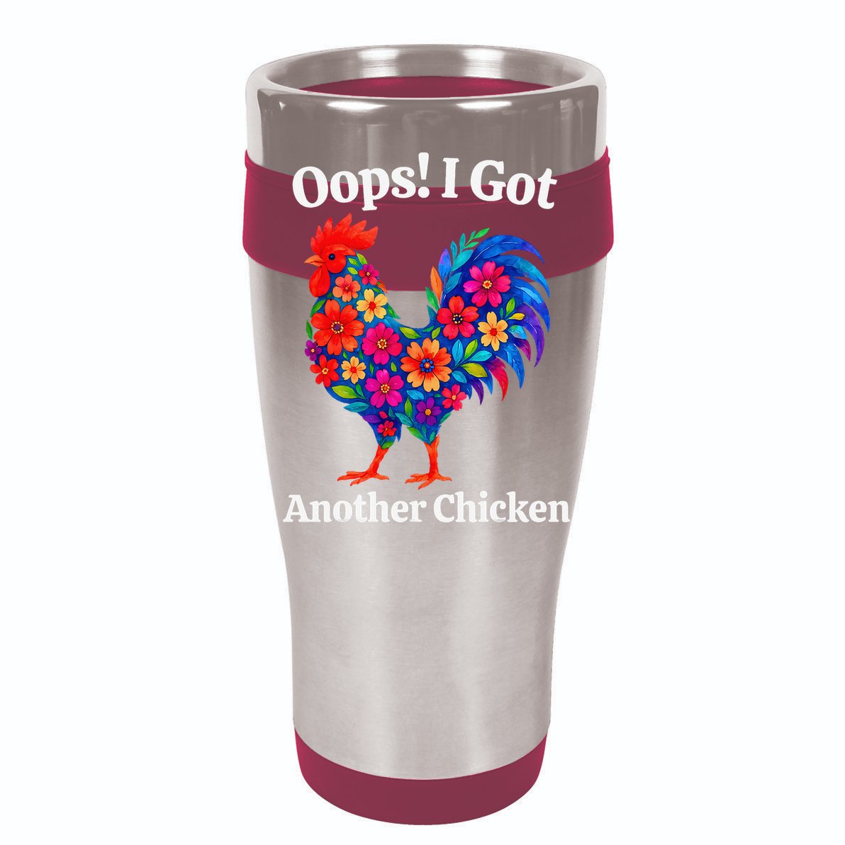 Floral Rooster Farm Animal Funny Oops I Got Another Chicken Cooling Performance Long Sleeve Crew