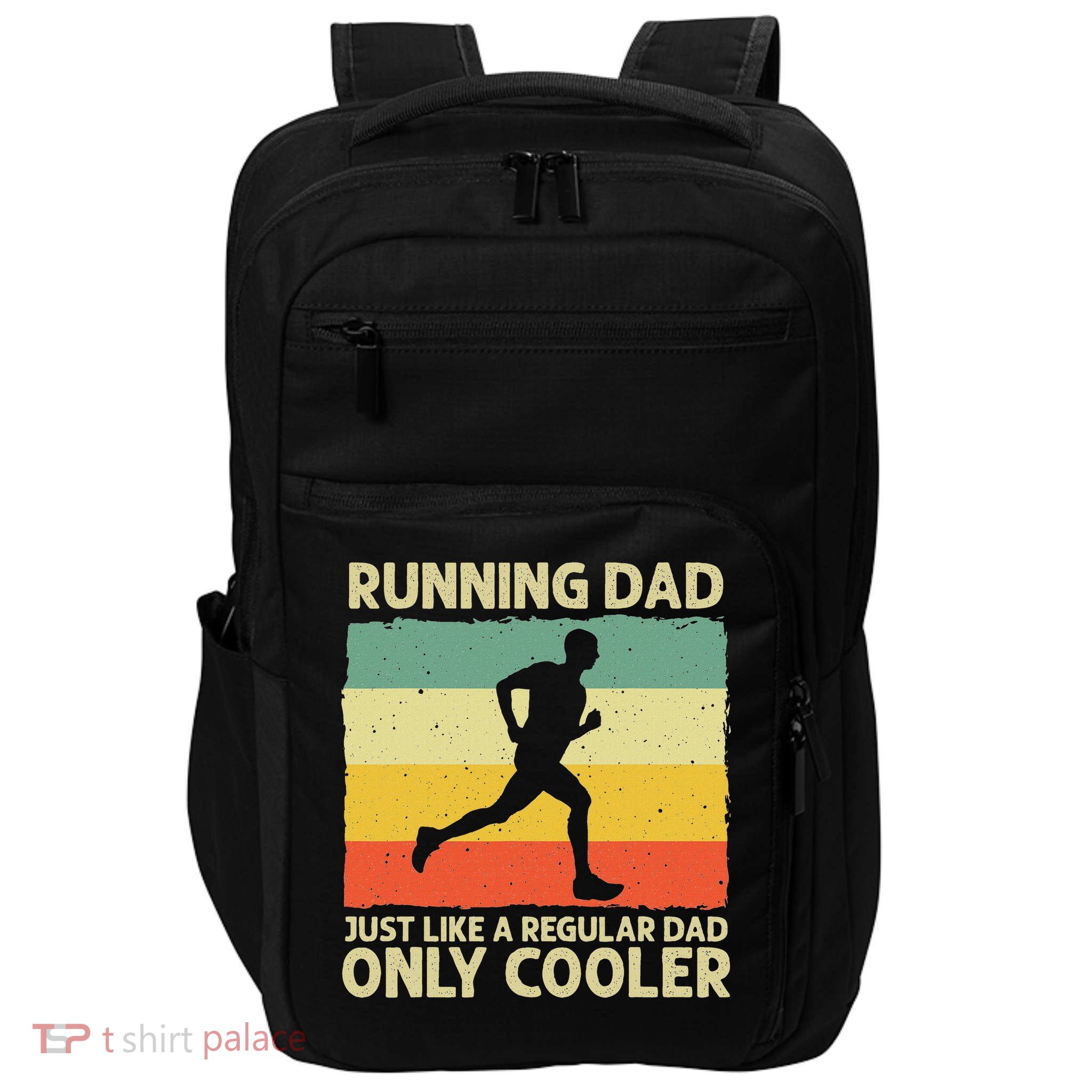 Funny Running For Dad Marathon Runner Coach Marathoner Impact Tech Backpack