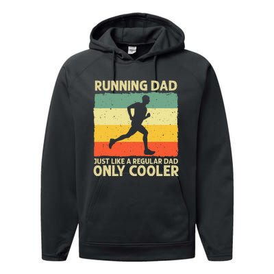 Funny Running For Men Dad Marathon Runner Coach Marathoner Performance Fleece Hoodie