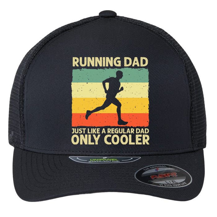 Funny Running For Men Dad Marathon Runner Coach Marathoner Flexfit Unipanel Trucker Cap