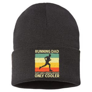 Funny Running For Men Dad Marathon Runner Coach Marathoner Sustainable Knit Beanie